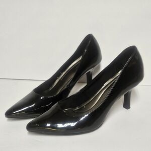 Comfort Plus By Predictions 3" Heal Black Gloss Womens Heals